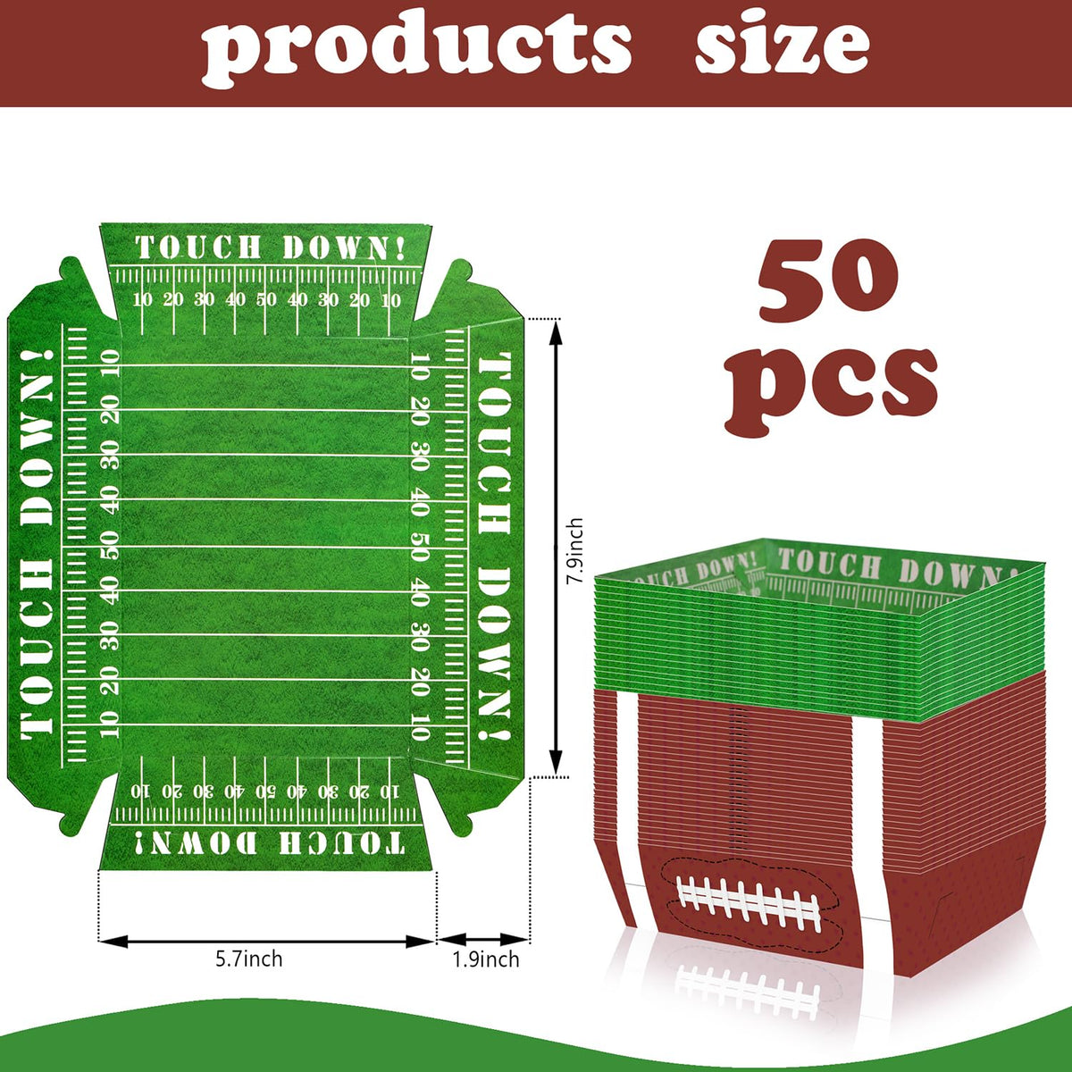 UROINEPA football snack trays are laminated and oil-resistant for mess-free snacking.