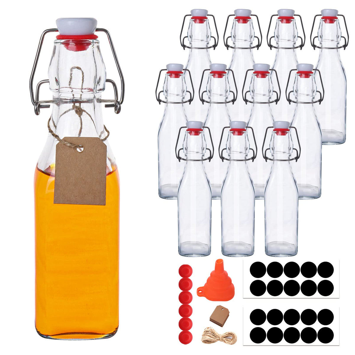 UrSpeedtekLive 12-pack 8.5oz swing-top bottles for easy home brewing and storage.