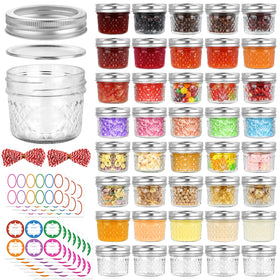 UrSpeedtekLive 4 oz mason jar with diamond-cut glass, ideal for jelly or honey storage.