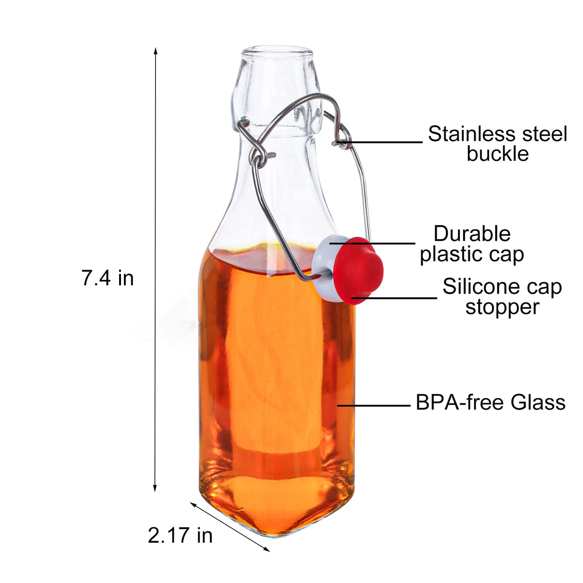 UrSpeedtekLive square glass bottle clear for visible contents and versatile storage.