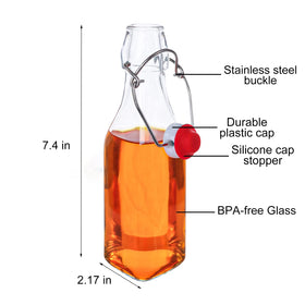 UrSpeedtekLive square glass bottle clear for visible contents and versatile storage.