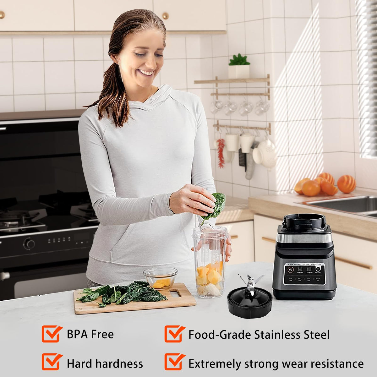 URSUMER blade is BPA-free and dishwasher safe for easy cleaning.