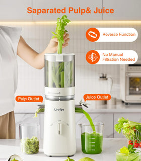 URVIBY juicer BPA-free design emphasizing safe family use.