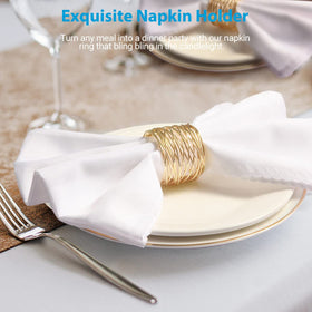URWOOW gold napkin ring set of 12 enhances formal dining aesthetics