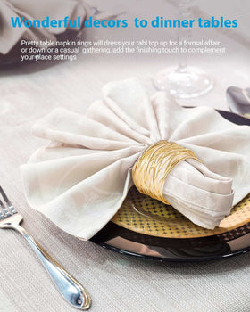 URWOOW napkin rings glimmering under candlelight for ambiance