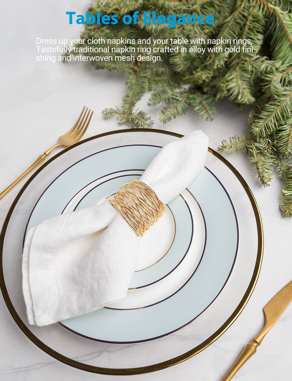 URWOOW napkin rings on a table setting for a wedding