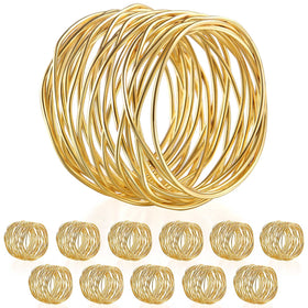 URWOOW twisted-wire napkin ring in gold close-up for elegant table textures