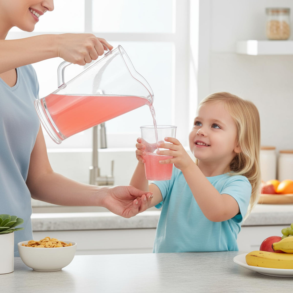 US Acrylic 64oz Bistro Pitcher Shatterproof is ideal for outdoor gatherings and reduced breakage.