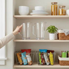 US Acrylic 64oz Bistro Pitcher USA-Made emphasizes quality craftsmanship and domestic production.