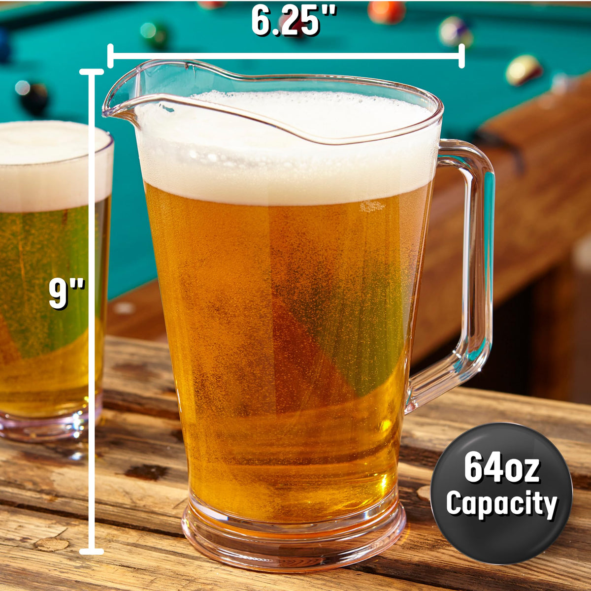 US Acrylic 64oz Bistro Pitcher Wide-Mouth Pour delivers smooth, controlled pours for every drink.