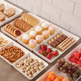 US Acrylic Avant White divided tray appetizers collection for easy serving