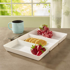 US Acrylic Avant White divided tray stacked for compact storage