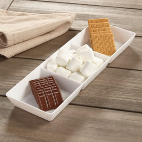 US Acrylic Avant White versatile serving trays for casual or formal events.