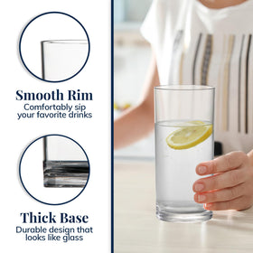 US Acrylic BPA-free durable plastic glasses for dorms and travel.