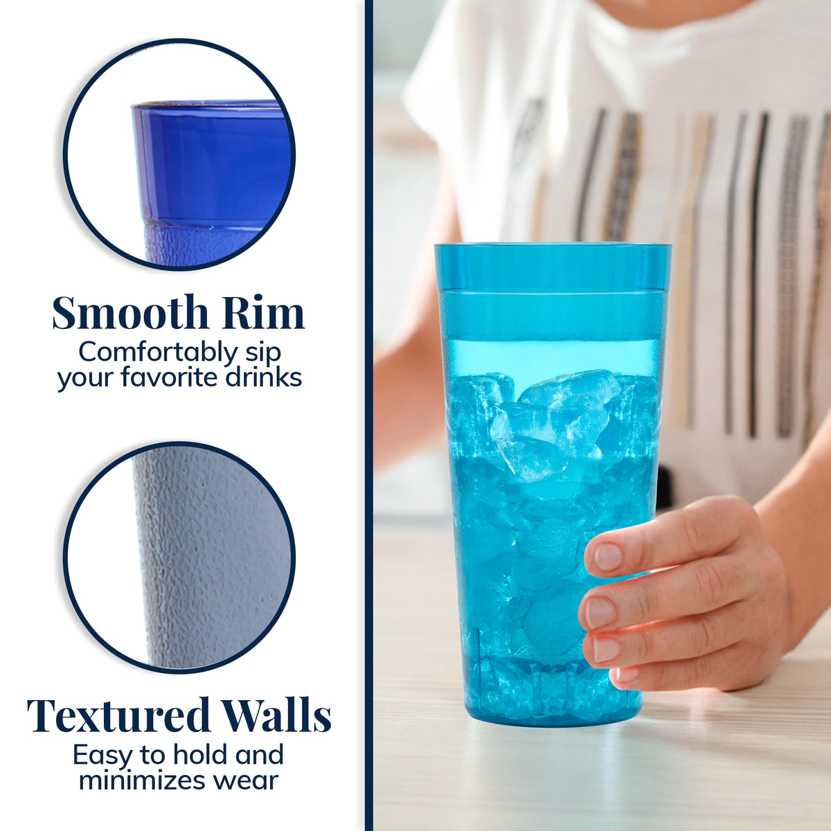 US Acrylic Café 32oz cup in coastal grey for outdoor use