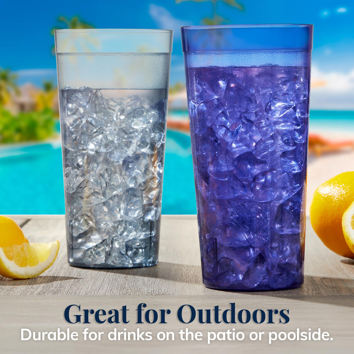 US Acrylic Café 32oz tumbler close-up of textured wall grip