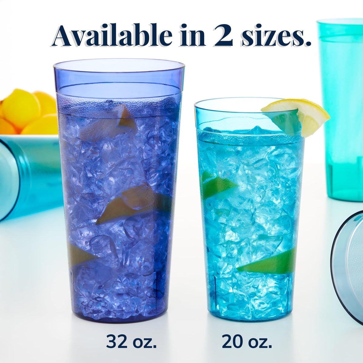 US Acrylic cafe tumblers smooth top edge for easy sipping and comfort