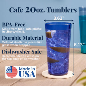 US Acrylic cafe tumblers stackable design saves cabinet space during gatherings