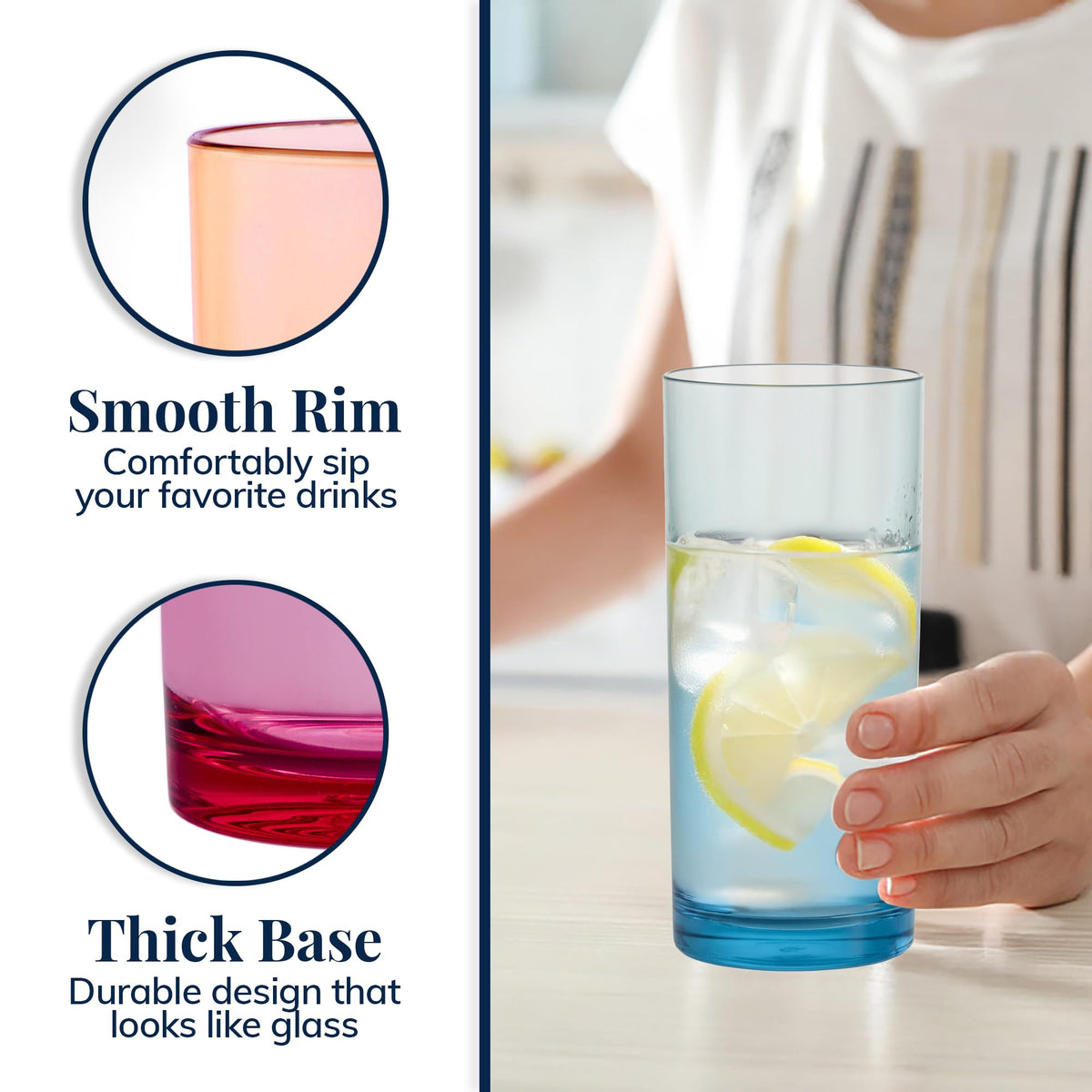US Acrylic 16oz glass in dorm room setting for study sessions and snacks.
