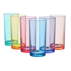US Acrylic Classic 16oz colorful glass set ideal for everyday entertaining.