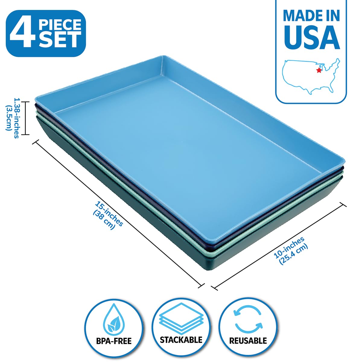 US Acrylic coastal trays 15x10 arranged with appetizers for outdoor entertaining