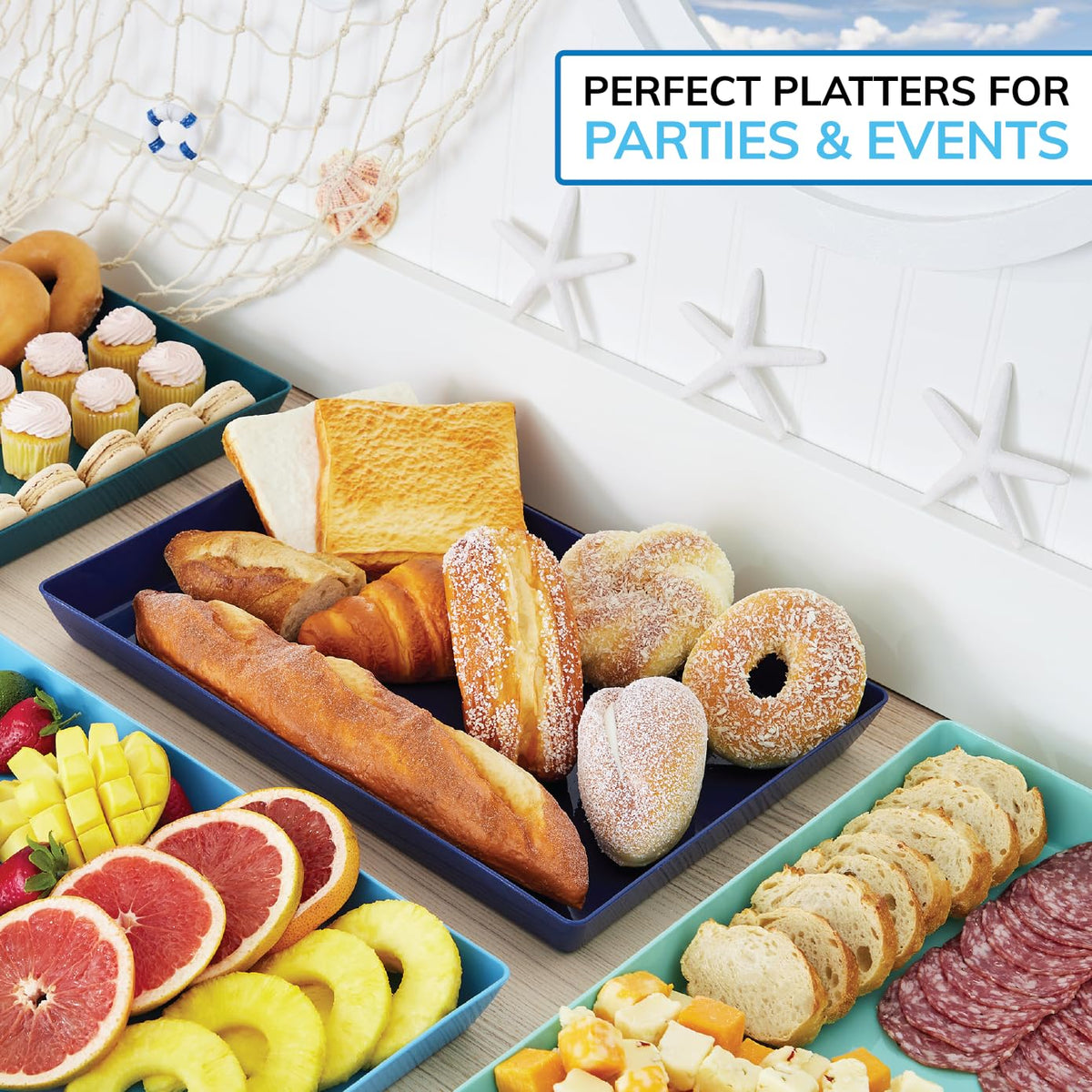 US Acrylic coastal trays stacked for space saving in kitchen