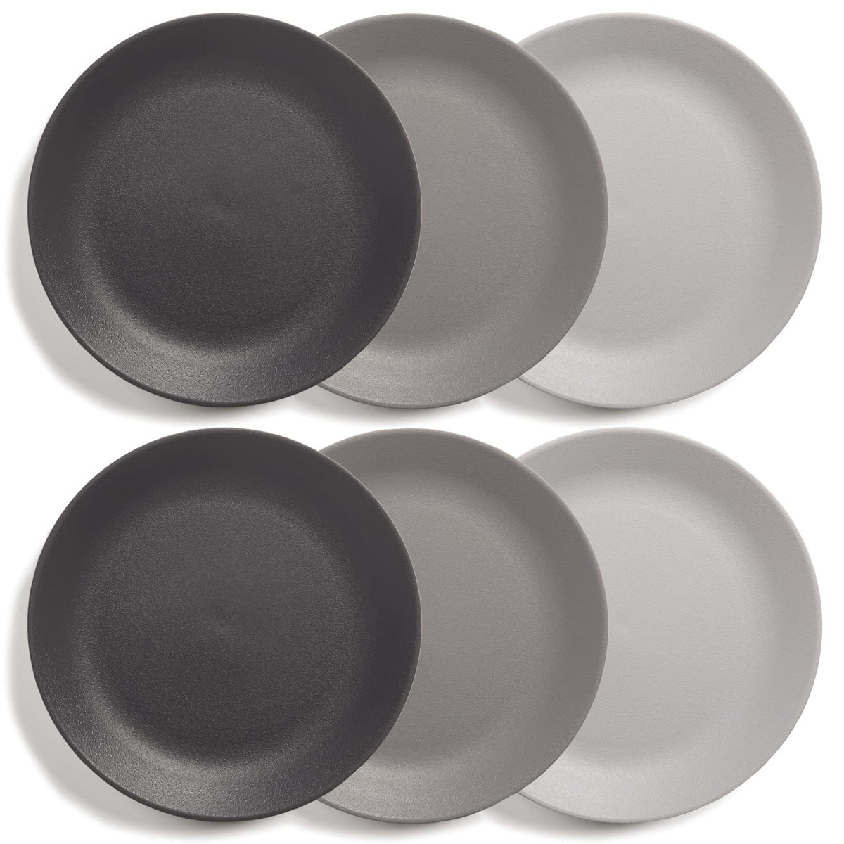 US Acrylic Everest plate with grey texture for everyday meals