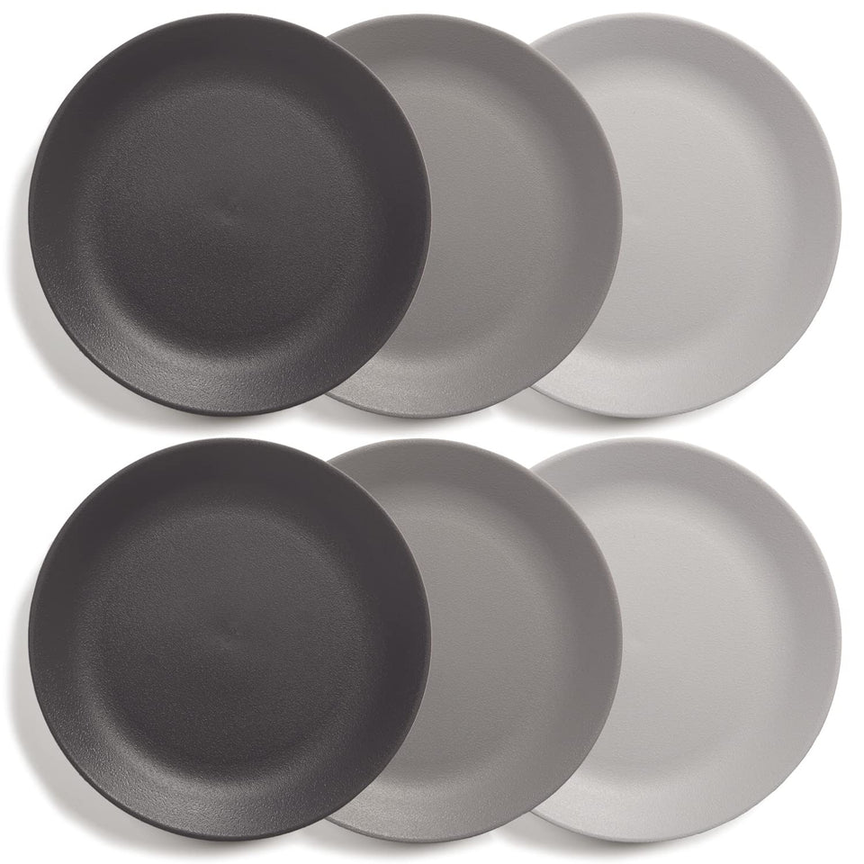 US Acrylic Everest plate with grey texture for everyday meals