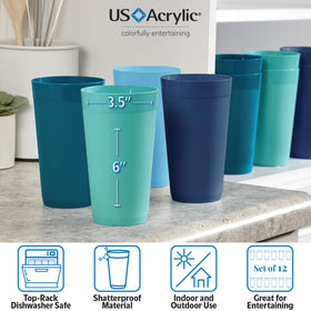 US Acrylic Newport 20oz tumbler in teal, stackable design saves cabinet space