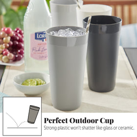 US Acrylic Newport 32oz tumbler grey for outdoor dining