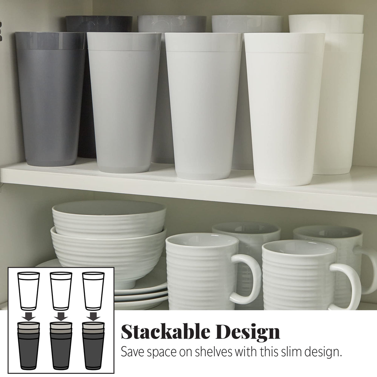 US Acrylic Newport 32oz tumbler grey dishwasher-safe top rack
