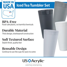 US Acrylic Newport 32oz tumbler grey textured wall for secure grip
