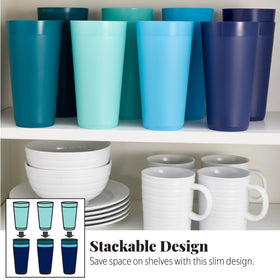 US Acrylic Newport 32oz tumbler stack of 12, organized and easy to transport