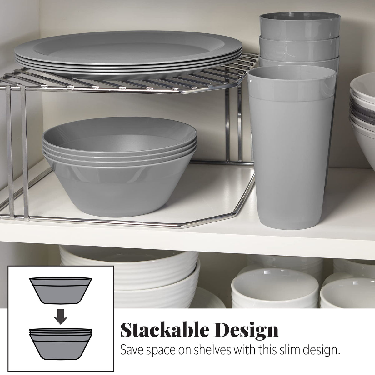 US Acrylic Newport textured wall design detail adds subtle elegance to tableware