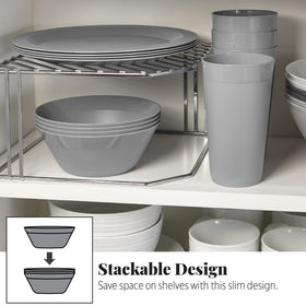 US Acrylic Newport textured wall design detail adds subtle elegance to tableware