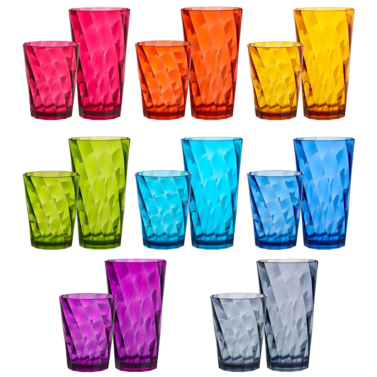 US Acrylic Optix 14oz rocks glass with vibrant color for everyday use.