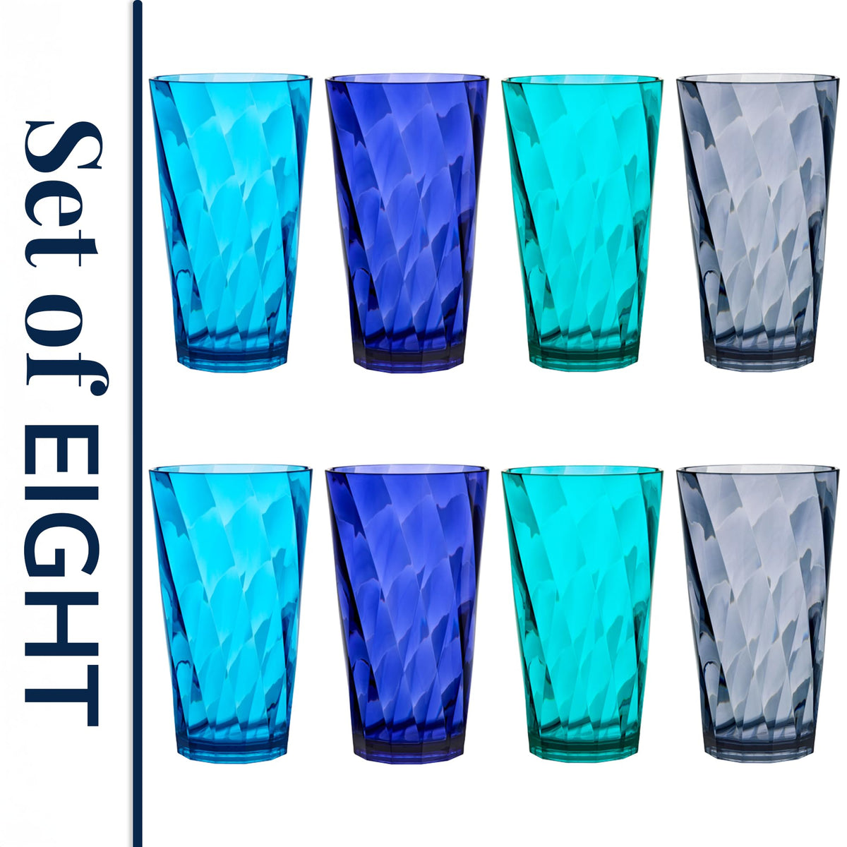 US Acrylic Optix 20oz glasses in outdoor dining scene for patio use