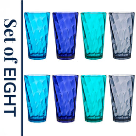 US Acrylic Optix 20oz glasses in outdoor dining scene for patio use