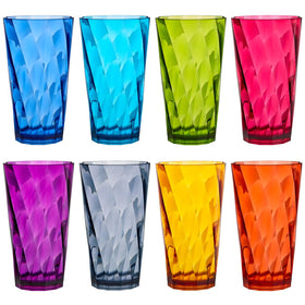 US Acrylic Optix 20oz rainbow glasses show vibrant colors for everyday gatherings