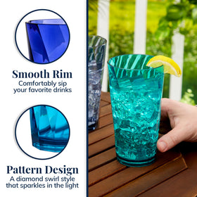 US Acrylic Optix 20oz smooth top-edge glass for easy sipping