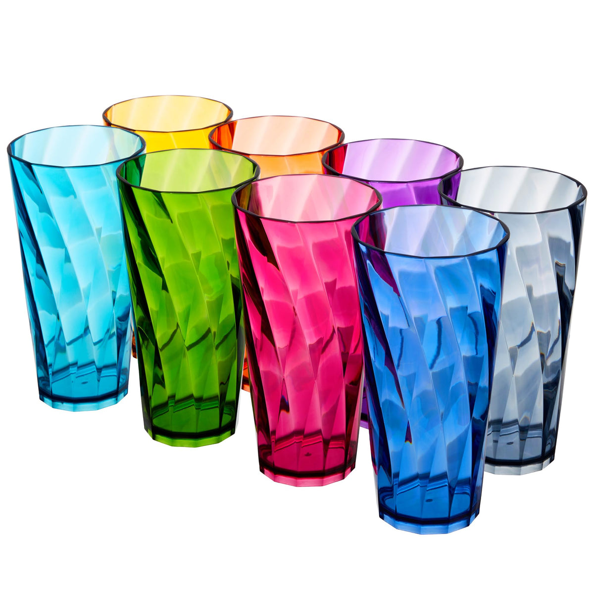 US Acrylic Optix 26oz twist-pattern glass ideal for gatherings.