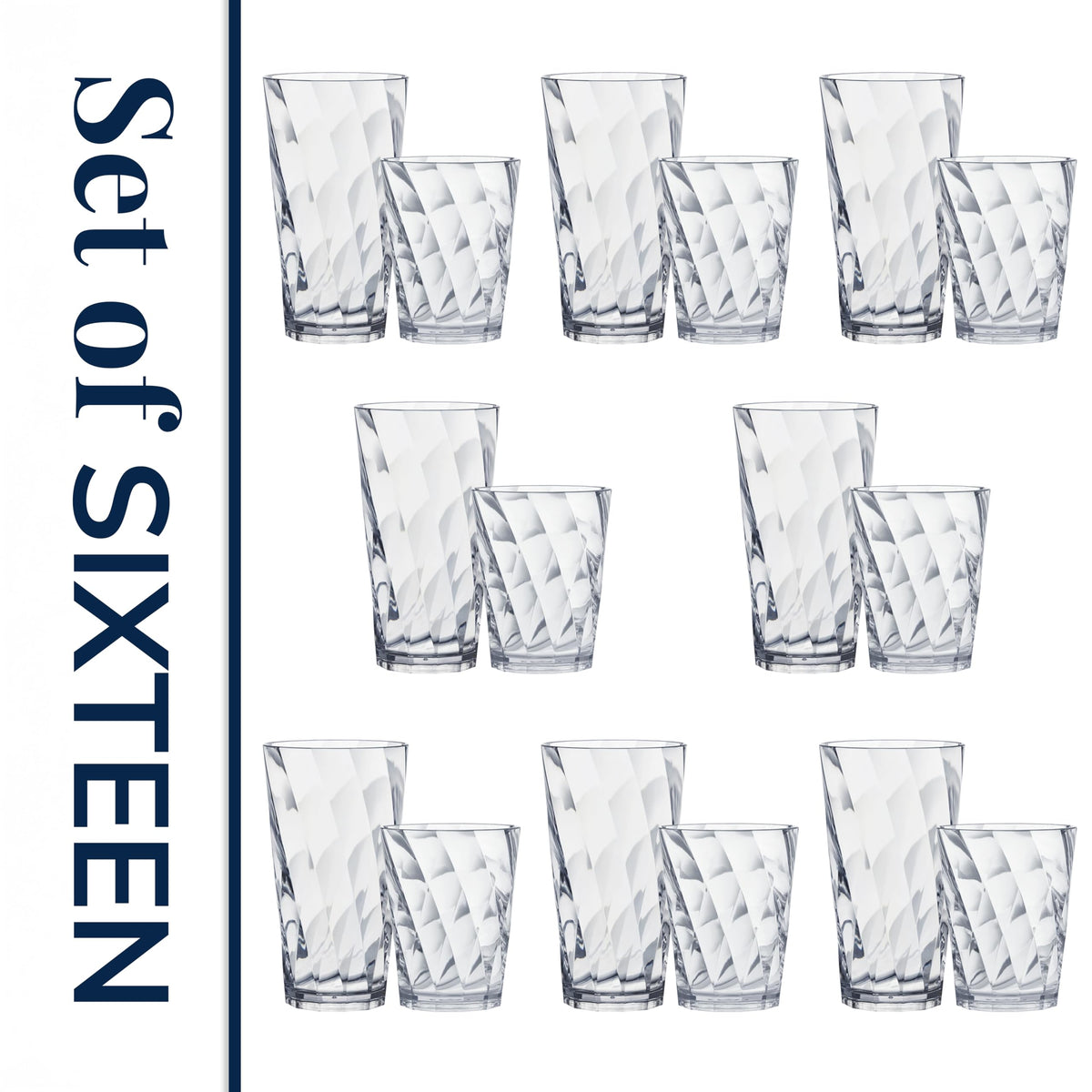 US Acrylic Optix clear 20oz glass ideal for outdoor use.