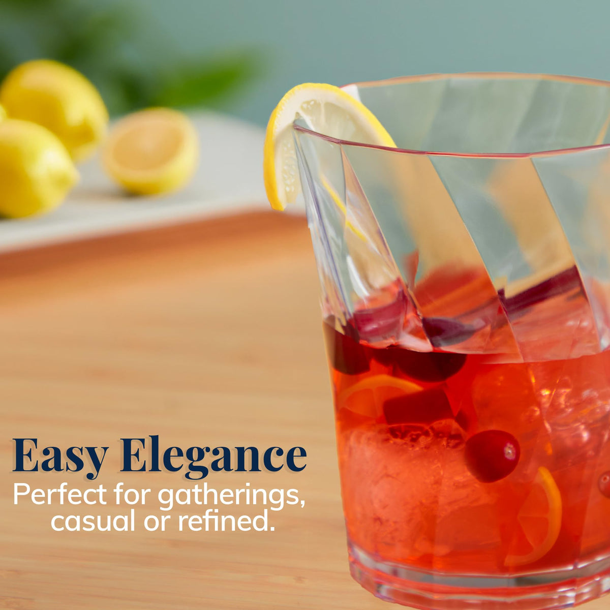 US Acrylic Optix made-in-USA glassware highlighting domestic manufacturing.
