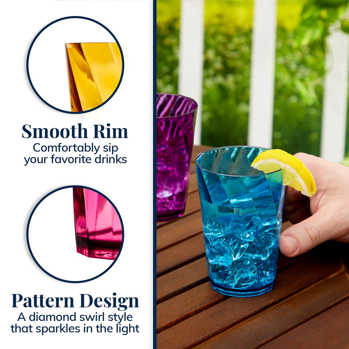 US Acrylic Optix Mini smooth top edge for comfy sipping at breakfast and brunch.