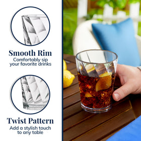 US Acrylic Optix glass with smooth rim for comfortable sipping.