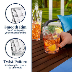 US Acrylic Optix smooth-top-edge 20oz glass for comfortable pours.