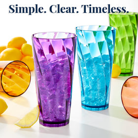 US Acrylic Optix top-rack dishwasher-safe cups simplify cleanup.