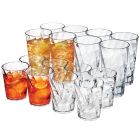 US Acrylic Optix twist-pattern 14oz glass, ideal for everyday use.