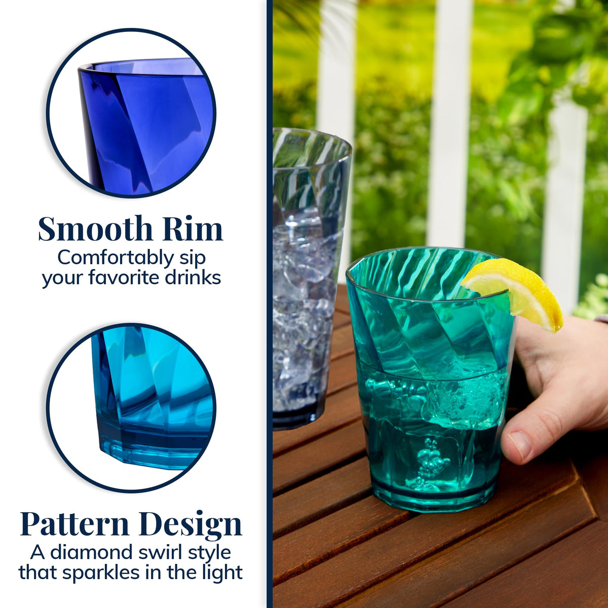 US Acrylic Optix twist pattern adds stylish texture to drinkware