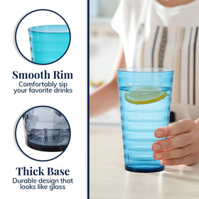 US Acrylic Splash grey 18oz tumbler blends with any table setting and patio